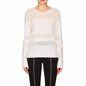 RAG & BONE • Cream Vivi Semi-Sheer Striped Long Sleeve Crewneck Sweater, SP